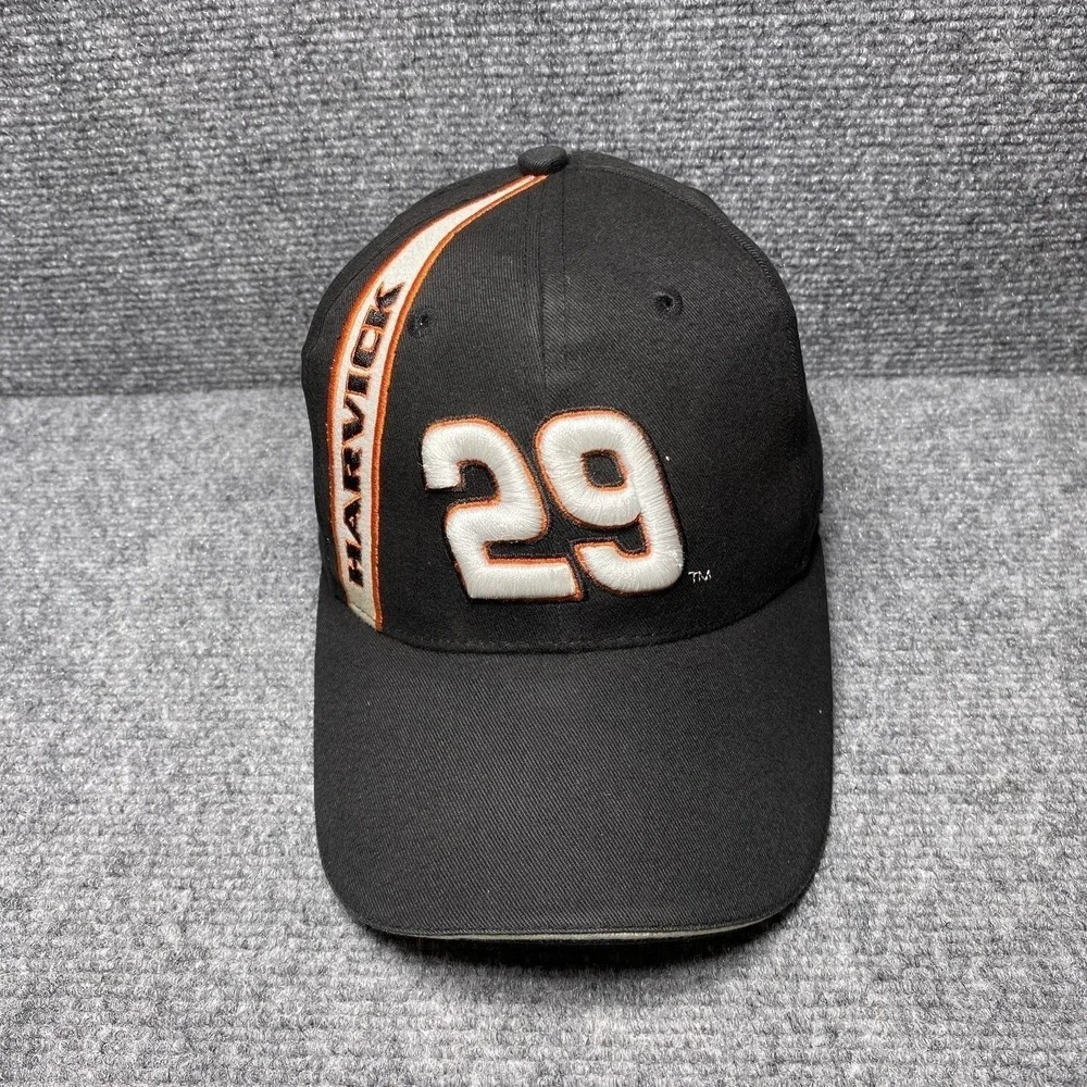 Kevin Harvick Hat Cap Strap Back Mens Black NASCAR Racing Goodwrench 29